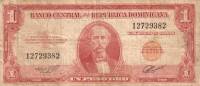 (№1963P-91a.2) Банкнота Доминиканская Республика 1963 год "1 Peso Oro" (Подписи: Diógenes H)