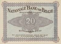 (№1914P-83) Банкнота Бельгия 1914 год "20 Francs"