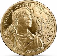 (256) Монета Польша 2013 год 2 злотых "Агнешка Осецкая"  Латунь  UNC