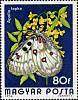 (1974-081) Марка Венгрия "Аполлон"    Бабочки II Θ