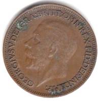 (1930) Монета Великобритания 1930 год 1 фартинг "Георг V"  Бронза  XF