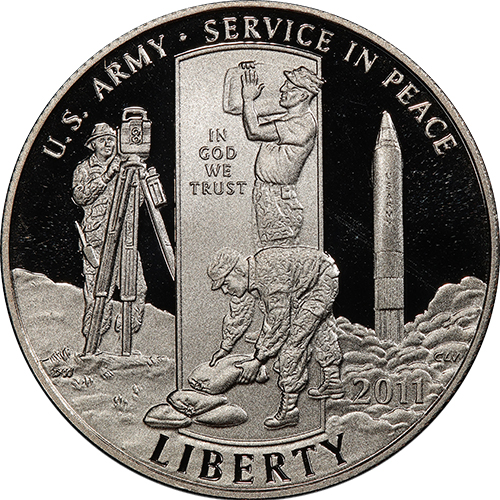 (2011s) Монета США 2011 год 50 центов   Армия США Медь-Никель  PROOF