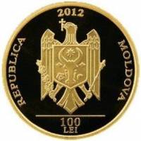 () Монета Молдова 2012 год 100  ""   Биметалл (Платина - Золото)  UNC