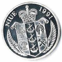 () Монета Остров Ниуэ 1991 год 10  ""   Биметалл (Серебро - Ниобиум)  AU