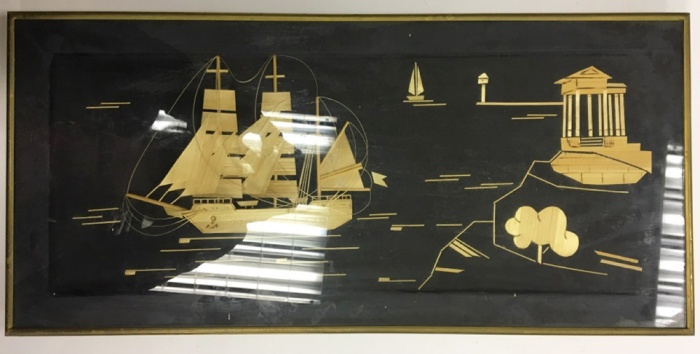 Панно настенное "У родных берегов", 1981 г. (сост. на фото)