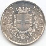(№1863km5a.1) Монета Италия 1863 год 1 Lira (Милан)
