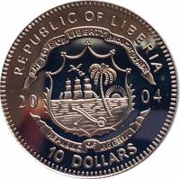 () Монета Либерия 2004 год 10 долларов ""   AU