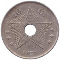 (№1910km18) Монета Бельгийское Конго 1910 год 10 Centimes