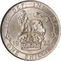 (1923) Монета Великобритания 1923 год 1 шиллинг "Георг V"  Серебро Ag 500  XF
