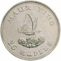 () Монета Маврикий 1975 год 25  ""   Биметалл (Серебро - Ниобиум)  UNC