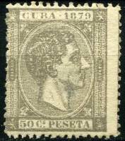 (№29) Марка Куба 1879 год "Король Альфонсо XII", Гашеная
