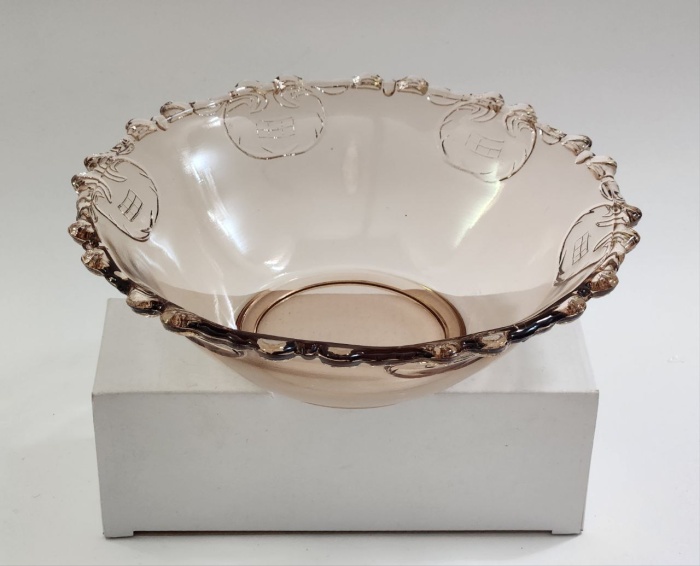 Салатник большой круглый цветное карамельное стекло СССР