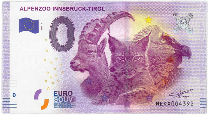 (2017) Банкнота Европа 2017 год 0 евро &quot;Зоопарк Инсбрука&quot;   UNC