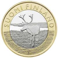 (034) Монета Финляндия 2015 год 5 евро "Лапландия" 2. Диаметр 27,25 мм Биметалл  UNC