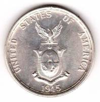() Монета Филиппины 1944 год 50 сентаво ""  Биметалл (Серебро - Ниобиум)  UNC