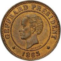(№1863km39) Монета Гаити 1863 год 5 Centimes (Президент Geffrard)