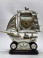 Часы настольные Корабль (пластик) со светильником