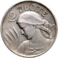 (№1925) Монета Польша 1925 год 2 Złote