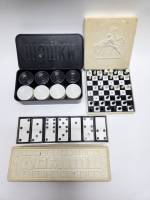 Шахматы карманные дорожные шашки домино набор 3 шт СССР