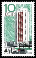 (1976-014) Марка Германия (ГДР) "Высотное здание"    Ярмарка, Лейпциг III Θ
