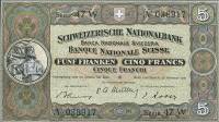 (№1951P-11o.2) Банкнота Швейцария 1951 год "5 Franken/Francs/Franchi" (Подписи: Müller  Rossy  Blume