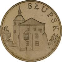 (142) Монета Польша 2007 год 2 злотых "Слупск"  Латунь  UNC