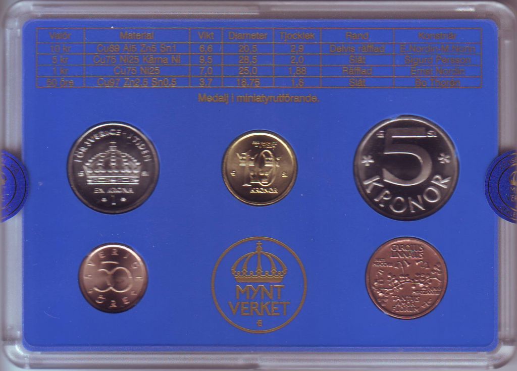 (2007) Набор монет Швеция 2007 год   Футляр