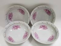 Тарелки суповые глубокие 4 шт КЭКХЗ Киев СССР винтаж 1950-е фарфор 