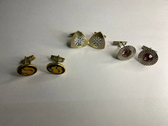 Запонки мужские СССР, 3 пары