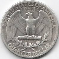 (1962) Монета США 1962 год 25 центов  1. Серебро Джордж Вашингтон  XF