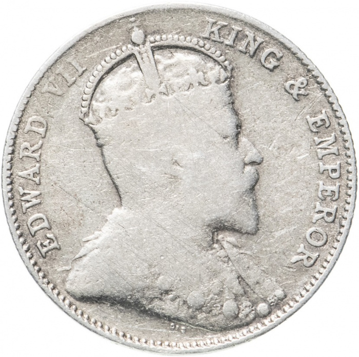 (1910) Монета Стрейтс Сетлментс Поселения у пролива 1910 год 20 центов &quot;Эдуард VII&quot;  Серебро Ag 600 