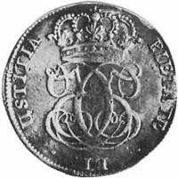 (№1687km167) Монета Норвегия 1687 год 4 Mark