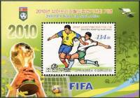 (№2010-768) Блок марок Корея Северная 2010 год "Чемпионат мира по футболу Южная Африка 2010", Гашены