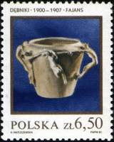 (1981-018) Марка Польша "Ваза (1900)"    Польская керамика III Θ