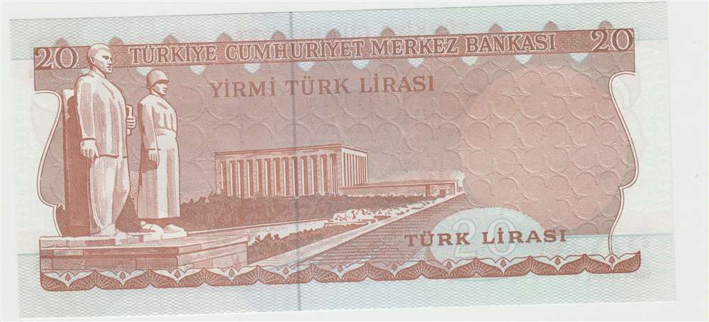 (,) Банкнота Турция 1974 год 20 лир &quot;Мустафа Кемаль Ататюрк&quot;   UNC