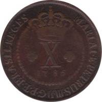 (№1778km201.1) Монета Бразилия 1778 год 10 Reacute;is (Высокая корона)
