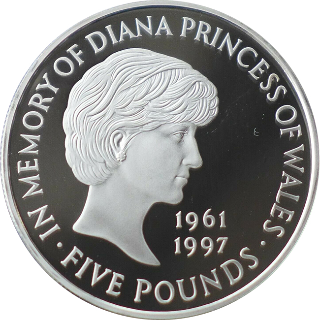 (1999) Монета Великобритания 1999 год 5 фунтов &quot;Принцесса Диана&quot;  Серебро Ag 925  PROOF
