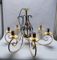 Люстра потолочная 6 рожковая золотого цвета (сост. Б/у)