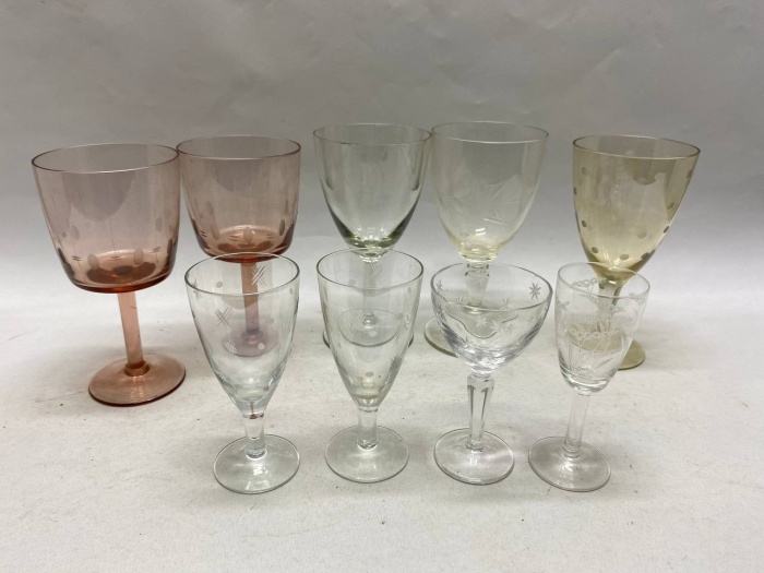 Рюмки и бокалы хрусталь, алмазная резка СССР