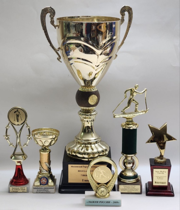 Кубки металл пластик 6 штук золотой цвет