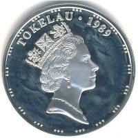() Монета Токелау 1989 год 5  ""   Биметалл (Серебро - Ниобиум)  UNC