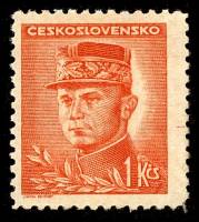 (1947-82) Марка Чехословакия "М. Штефаник (Красно-оранжевая)"    Личности (Стандартный выпуск) II Θ