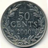 () Монета Либерия 2000 год 500  ""   Сталь  UNC