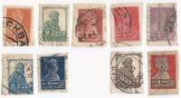 1923-016-22 024 025 Серия Набор марок 9 шт СССР Без перф Без ВЗ Литогр  Стандартный выпуск II Θ