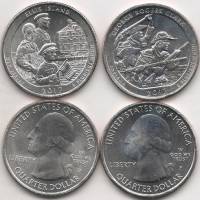 2017 2 монеты 25 центов Смесь дворов Набор США Парки    UNC