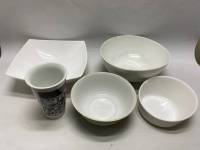 Набор посуды 5 предметов салатник, миска, бокал