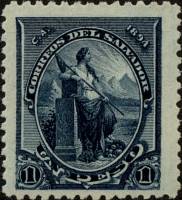 (№1894-85) Марка Сальвадор 1894 год "Свободы", Гашеная