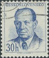 (1953-041) Марка Чехословакия "А. Запотоцкий (Ультрамариновая)"    Президент Запотоцкий (Стандартный