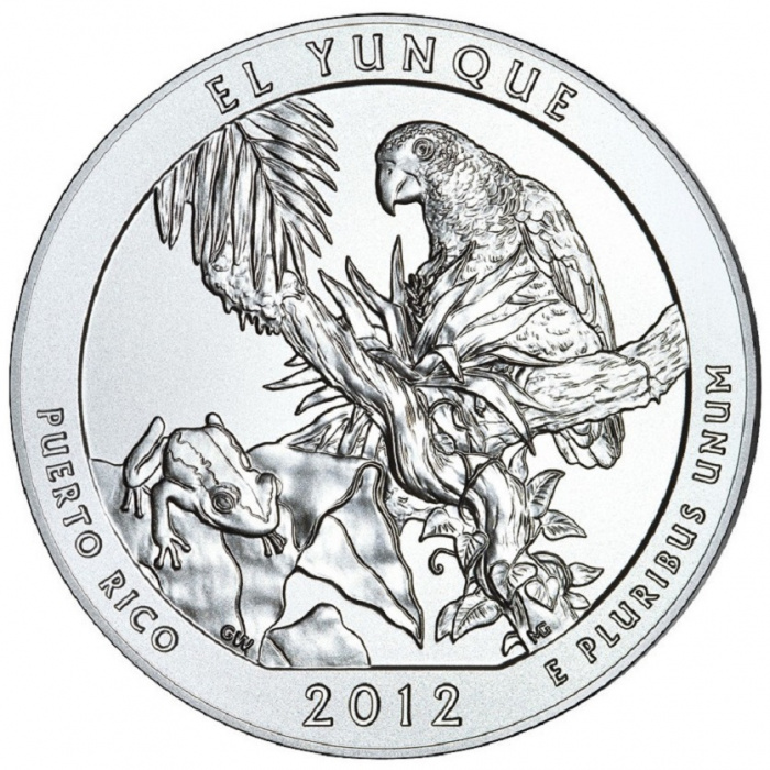 (011p) Монета США 2012 год 25 центов &quot;Эль-Юнке&quot;  Медь-Никель  UNC