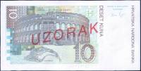 (,) Банкнота Хорватия 2012 год 10 кун "Юрай Добрила"   UNC